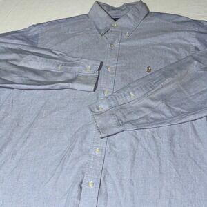Ralph Lauren Shirt Mens 16-34 Yarmouth Flesh Pony Cotton Oxford Blue Button Down